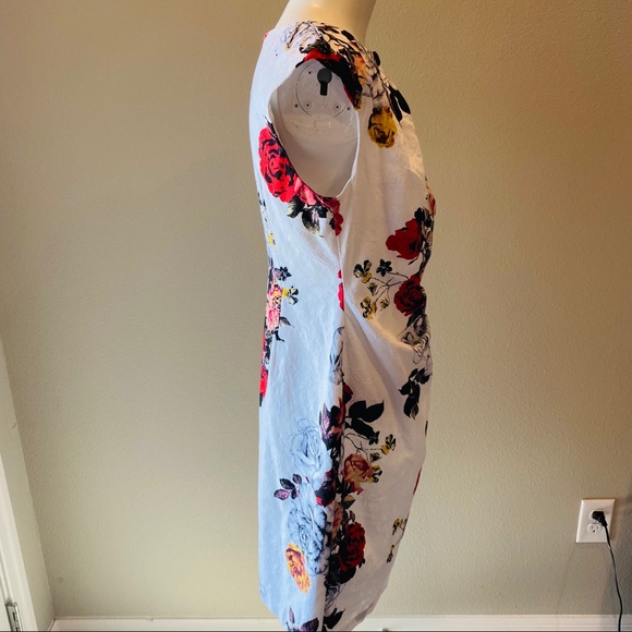 Adrianna Papell Faux Wrap Rose Floral Sheath dress - Picture 8 of 16